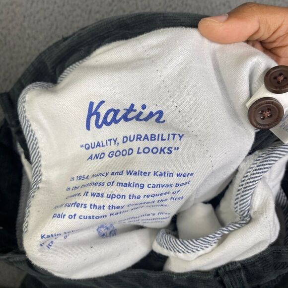 Katin Corey Corduroy Pants Mens 29x29 Gray Slim Straight Stretch - Picture 7 of 14